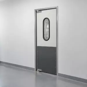 Жесткая маятниковая распашная дверь одностворчатая из сэндвич панелей 250*90